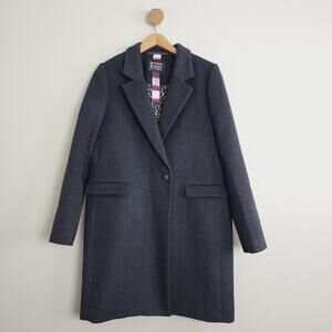NEW Scotch & Soda Single Breasted Mid Length Wool Blend Coat